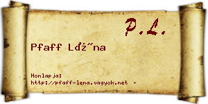 Pfaff Léna névjegykártya