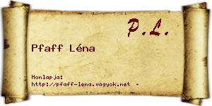 Pfaff Léna névjegykártya